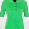Marc Cain Sports Tops | Gifts Under £250^Women's Apple Green Polo Shirt In Wool Blend YS 53.06