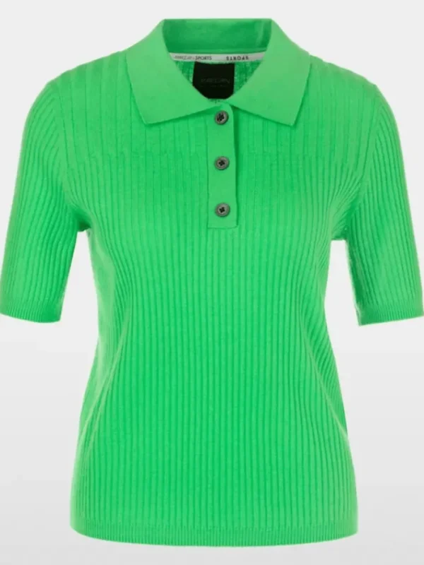 Marc Cain Sports Tops | Gifts Under £250^Women's Apple Green Polo Shirt In Wool Blend YS 53.06