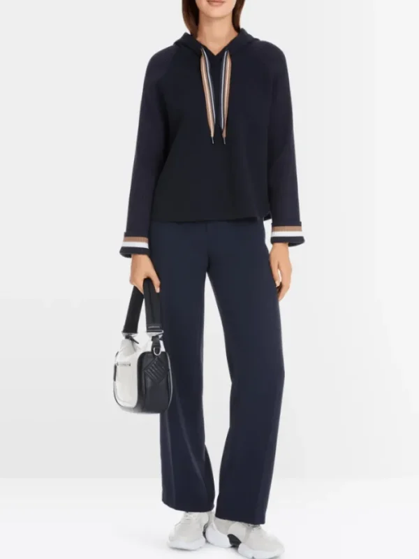 Marc Cain Sports Knitwear | Luxury Gifts^Women's Elegant Navy Sweatshirt In A-Line YS 44.04 J0