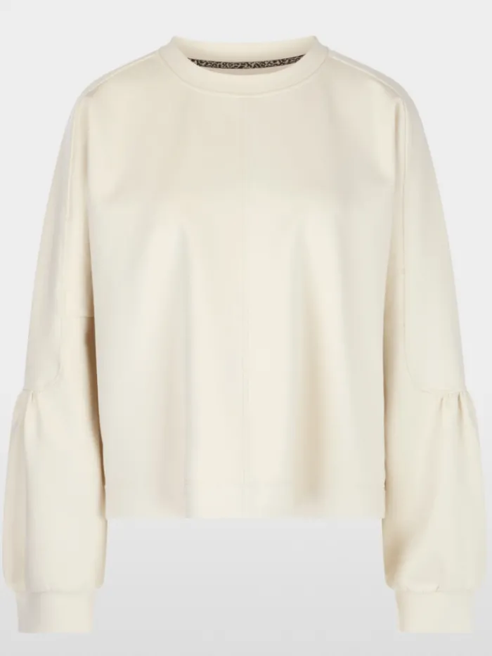 marc_cain_sports_womens_k_0-1.webp Marc Cain Sports Knitwear | Loungewear^Women's Kimono Style Sweatshirt In Soft Stone YS 44.0