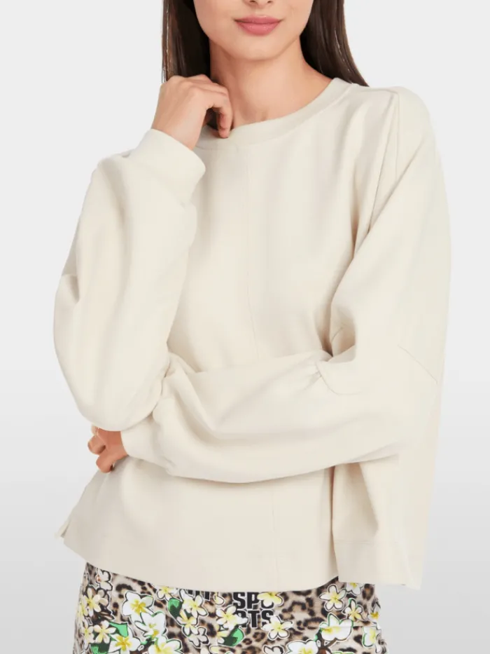 marc_cain_sports_womens_k_6-1.webp Marc Cain Sports Knitwear | Loungewear^Women's Kimono Style Sweatshirt In Soft Stone YS 44.0