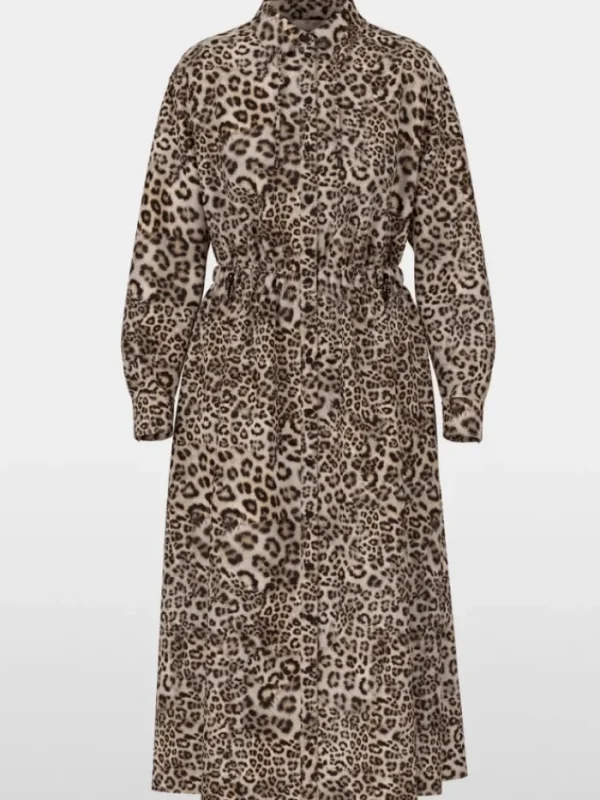 Marc Cain Sports Dresses | Luxury Gifts^Women's Leopard Print Midi Shirt Dress YS 21.22 W16 C