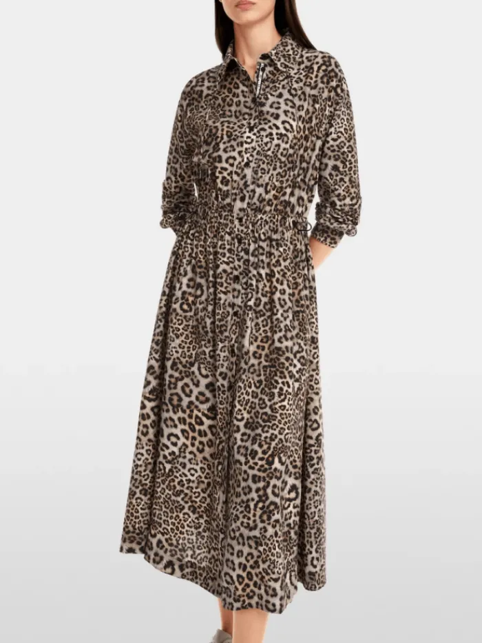 marc_cain_sports_womens_l_1.webp Marc Cain Sports Dresses | Luxury Gifts^Women's Leopard Print Midi Shirt Dress YS 21.22 W16 C