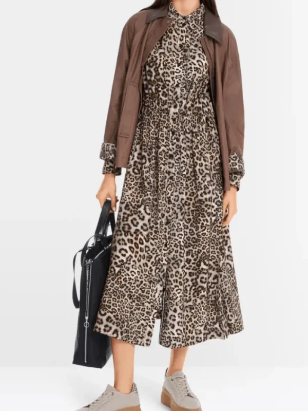 Marc Cain Sports Dresses | Luxury Gifts^Women's Leopard Print Midi Shirt Dress YS 21.22 W16 C
