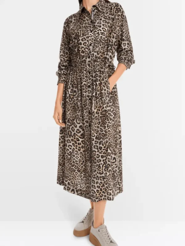 Marc Cain Sports Dresses | Luxury Gifts^Women's Leopard Print Midi Shirt Dress YS 21.22 W16 C