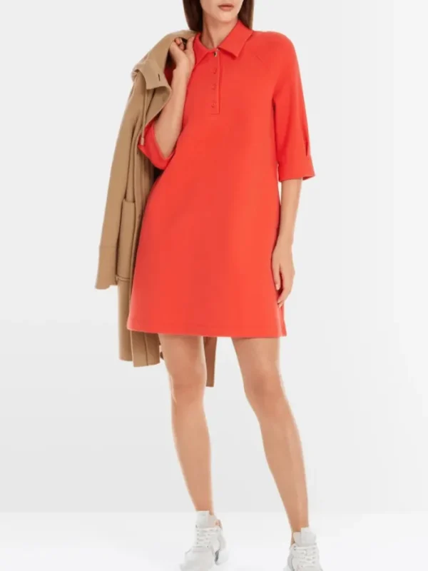 Marc Cain Sports Dresses | Luxury Gifts^Women's Polo Mini Dress In Campari Orange YS 21.10 J0