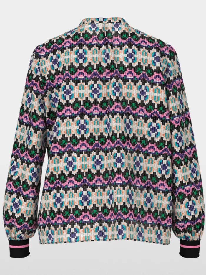 marc_cain_sports_womens_p_1-3.webp Marc Cain Sports Tops | Gifts Under £100^Women's Pull On Patterned Blouse XS 51.23 W57 Col 252