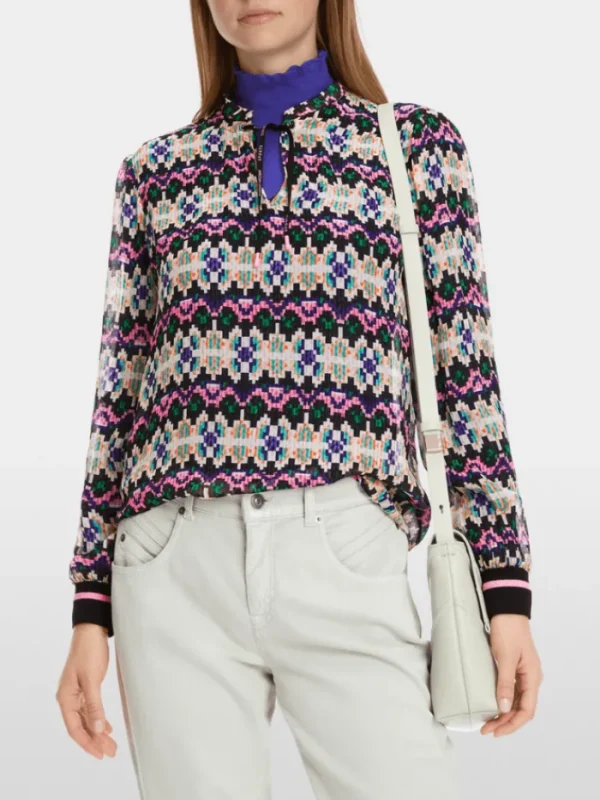 Marc Cain Sports Tops | Gifts Under £100^Women's Pull On Patterned Blouse XS 51.23 W57 Col 252