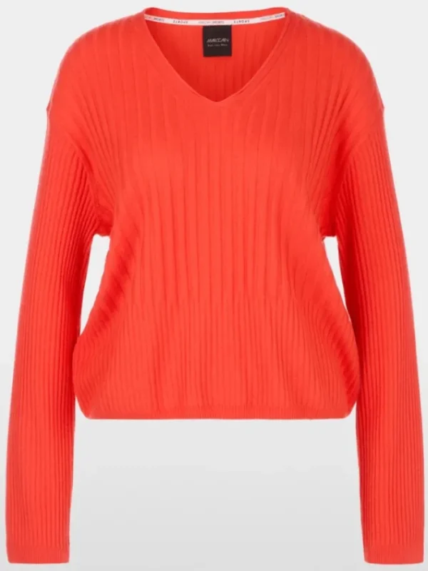 Marc Cain Sports Knitwear | Gifts Under £250^Women's "Rethink Together" V Neck Jumper In Campari O