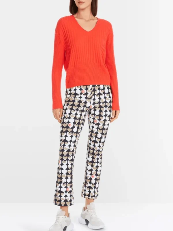 Marc Cain Sports Knitwear | Gifts Under £250^Women's "Rethink Together" V Neck Jumper In Campari O