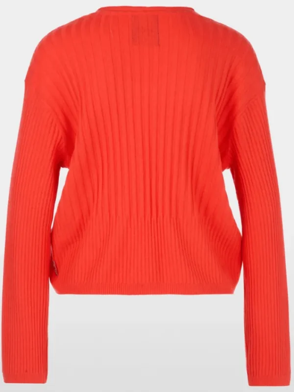 Marc Cain Sports Knitwear | Gifts Under £250^Women's "Rethink Together" V Neck Jumper In Campari O