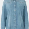 Marc Cain Sports Denim | Tops^Women's Rethink Together Blouse In Blue Wash Denim YS