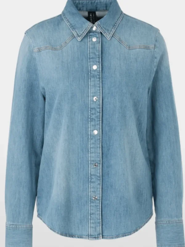 Marc Cain Sports Denim | Tops^Women's Rethink Together Blouse In Blue Wash Denim YS