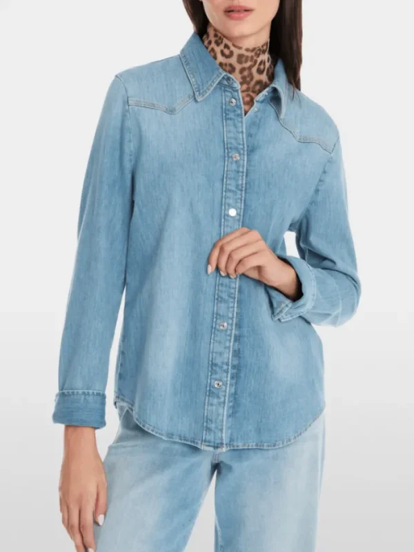 Marc Cain Sports Denim | Tops^Women's Rethink Together Blouse In Blue Wash Denim YS