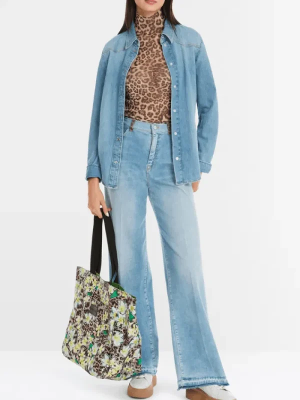 Marc Cain Sports Denim | Tops^Women's Rethink Together Blouse In Blue Wash Denim YS