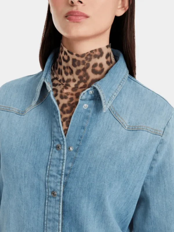 Marc Cain Sports Denim | Tops^Women's Rethink Together Blouse In Blue Wash Denim YS