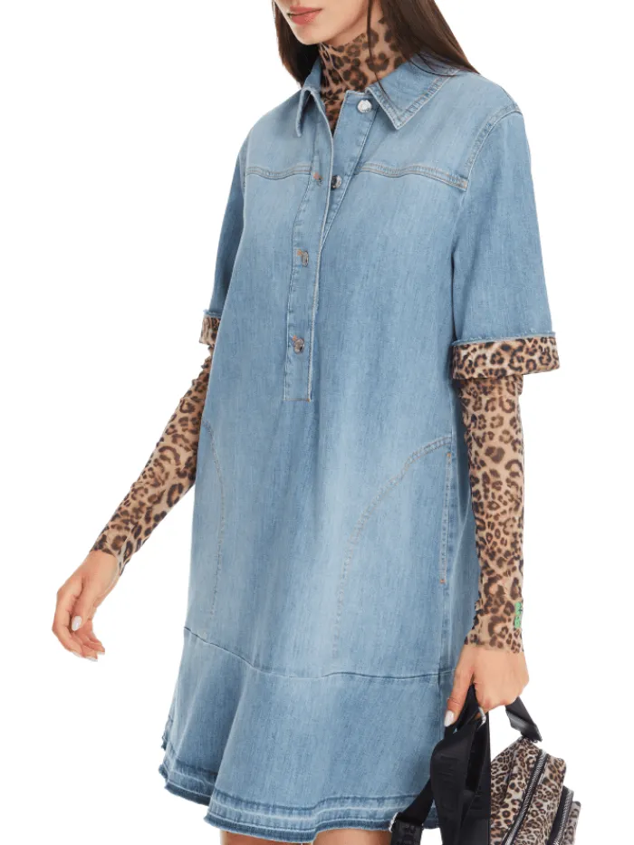 marc_cain_sports_womens_r_6-2.webp Marc Cain Sports Denim | Dresses^Women's Rethink Together Mini Shirt Dress In Blue YS