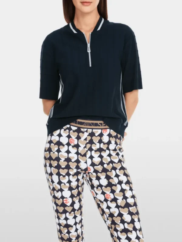 Marc Cain Sports Knitwear | Sweatshirts And T-Shirts^Women's Short Sleeved Sweater In Navy YS 41.05 M09 CO