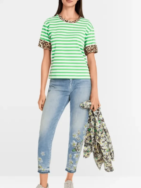 Marc Cain Sports Tops | Gifts Under £250^Women's Striped T-Shirt With 3/4 Sleeves YS 48.03 J21