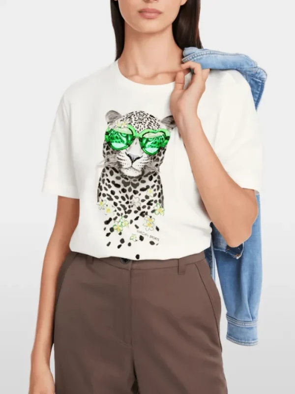Marc Cain Sports Tops | T-Shirts^Women's T Shirt In Pure Cotton With Print YS 48.20 J2