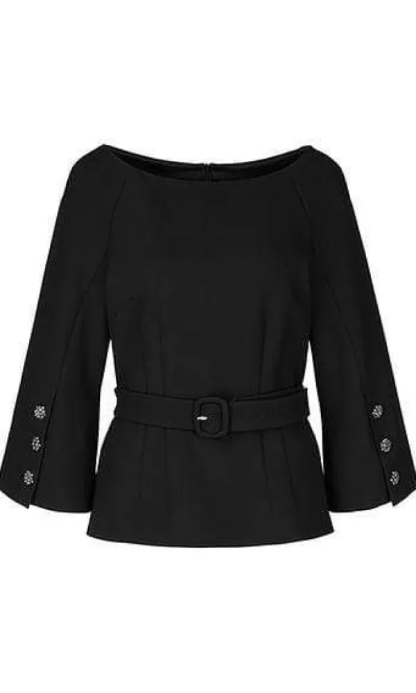 Marc Cain Collections Tops | Gifts Under £100^Marc Cain SS Collections Blouse with Glittering Buttons Black PC 51.25