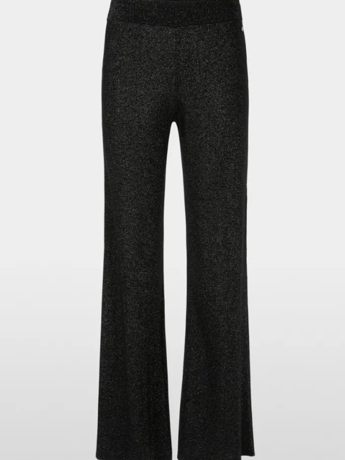 marc_cain_washington_blac_0.webp Marc Cain Pants Party Wear | Trousers^Marc Cain WASHINGTON Black Glitter Look Trousers XP 81.54 M50 Col 900