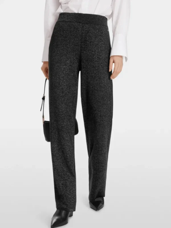 Marc Cain Pants Party Wear | Trousers^Marc Cain WASHINGTON Black Glitter Look Trousers XP 81.54 M50 Col 900