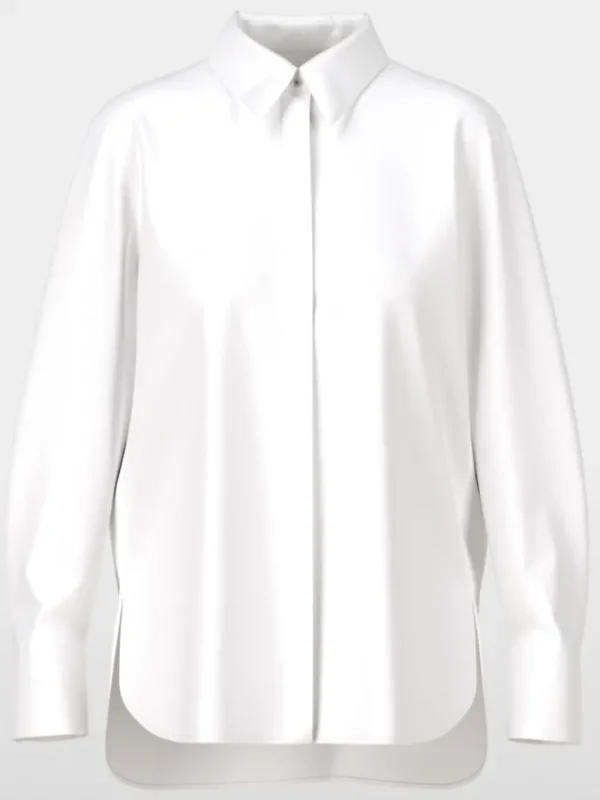 Marc Cain Additions Tops | Gifts Under £250^Marc Cain Women's Shirt Style Blouse With Glitter Detail In White YA 5