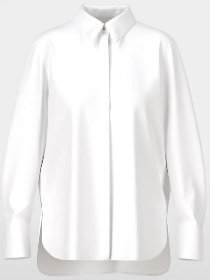marc_cain_womens_shirt_st_0-1.webp Marc Cain Additions Tops | Gifts Under £250^Marc Cain Women's Shirt Style Blouse With Glitter Detail In White YA 5