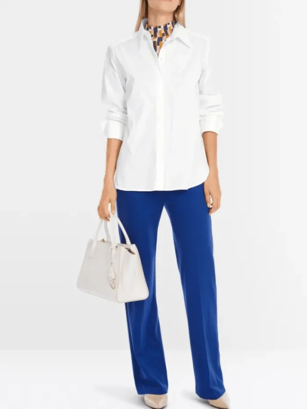 Marc Cain Additions Tops | Gifts Under £250^Marc Cain Women's Shirt Style Blouse With Glitter Detail In White YA 5