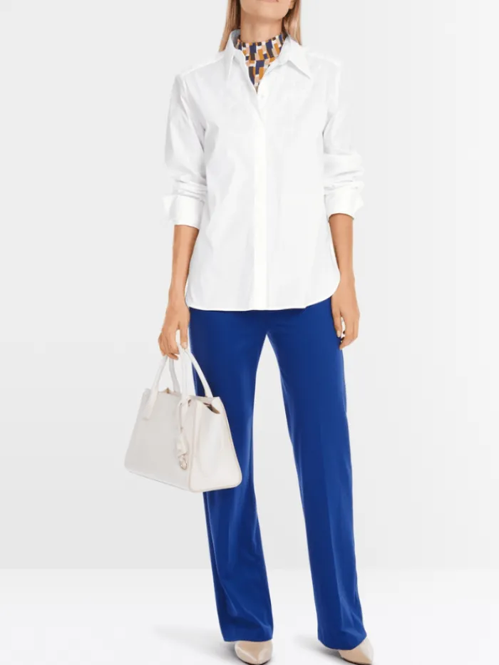 marc_cain_womens_shirt_st_3-1.webp Marc Cain Additions Tops | Gifts Under £250^Marc Cain Women's Shirt Style Blouse With Glitter Detail In White YA 5