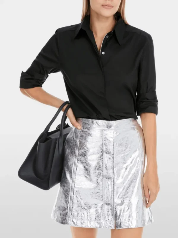 Marc Cain Additions Tops | Gifts Under £250^Marc Cain Women's Shirt Style Blouse With Glitter Detail In Black YA 5