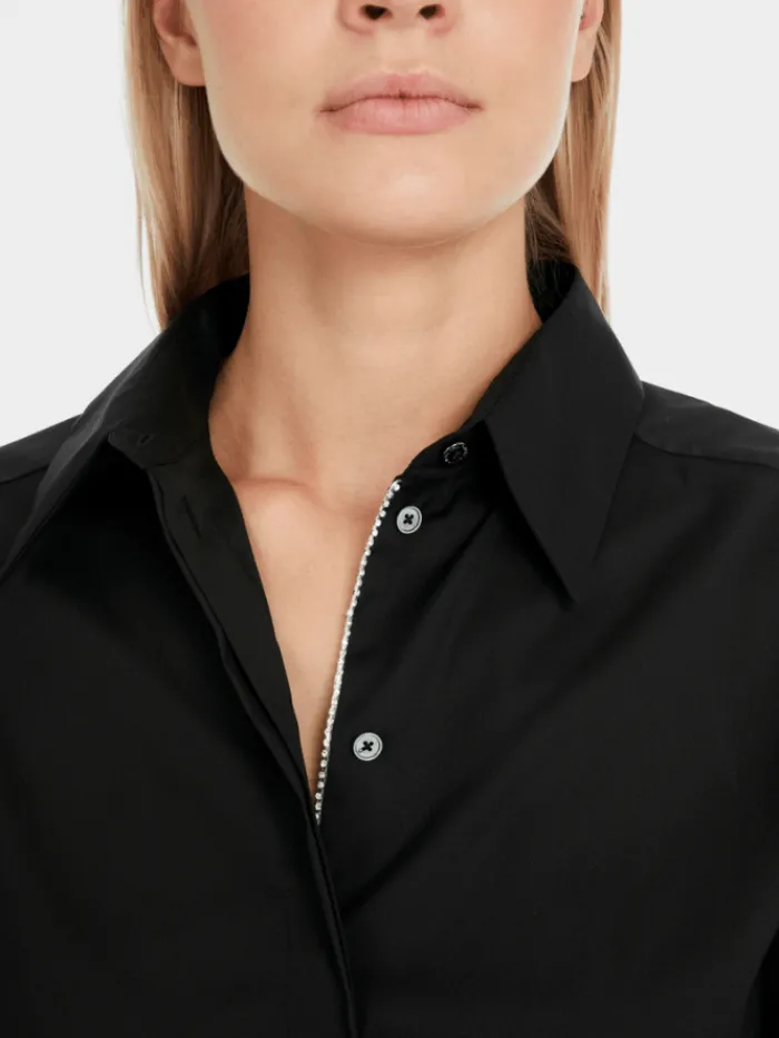 marc_cain_womens_shirt_st_5.webp Marc Cain Additions Tops | Gifts Under £250^Marc Cain Women's Shirt Style Blouse With Glitter Detail In Black YA 5
