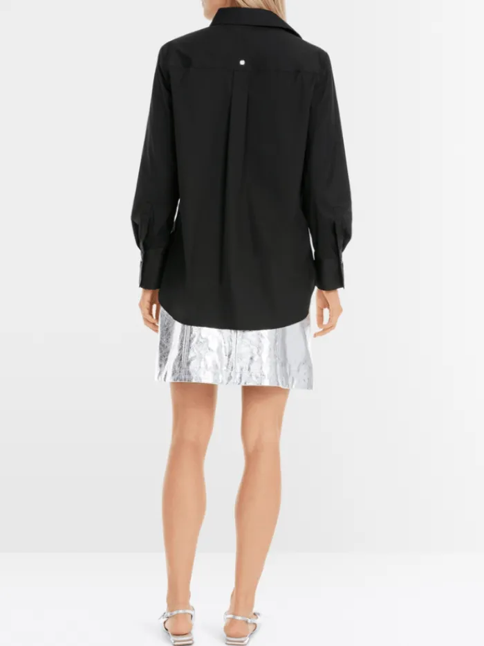 marc_cain_womens_shirt_st_6.webp Marc Cain Additions Tops | Gifts Under £250^Marc Cain Women's Shirt Style Blouse With Glitter Detail In Black YA 5