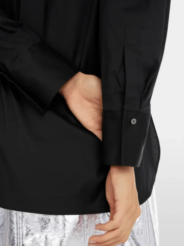 Marc Cain Additions Tops | Gifts Under £250^Marc Cain Women's Shirt Style Blouse With Glitter Detail In Black YA 5