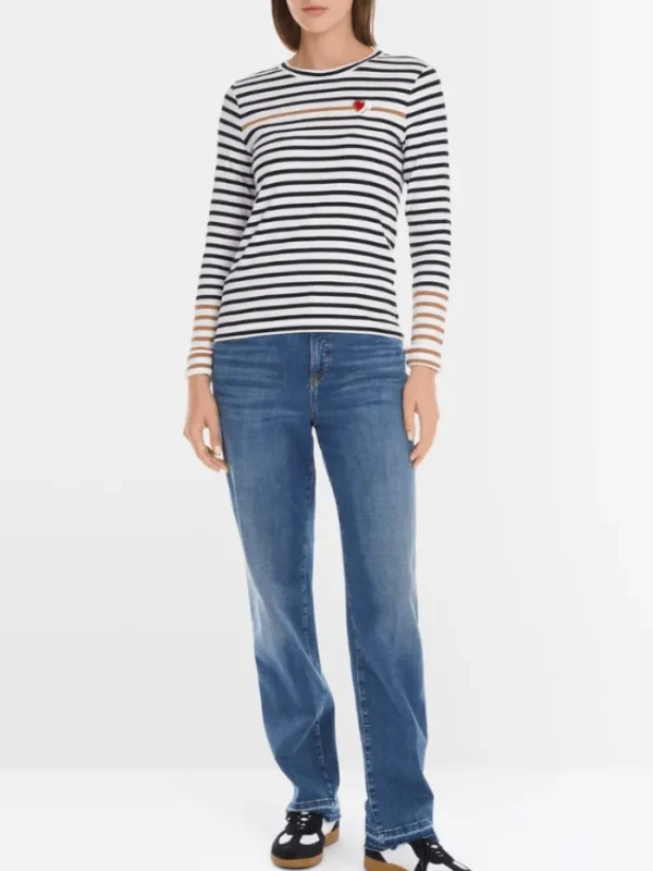 Marc Cain Sports Tops | Gifts Under £250^Marc Cain Women's Sports Long Sleeved Striped Top YS 48.07 J90 COL 394