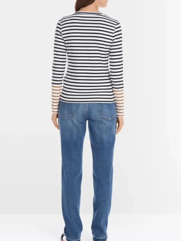 Marc Cain Sports Tops | Gifts Under £250^Marc Cain Women's Sports Long Sleeved Striped Top YS 48.07 J90 COL 394