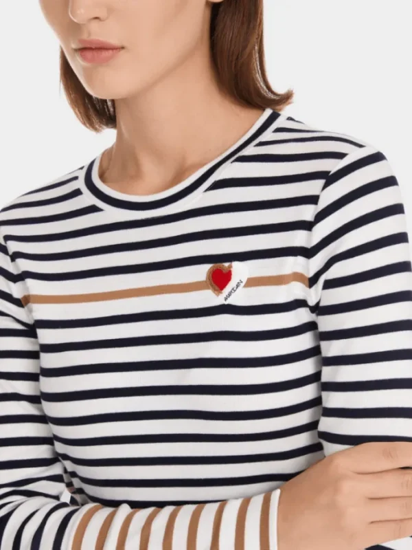 Marc Cain Sports Tops | Gifts Under £250^Marc Cain Women's Sports Long Sleeved Striped Top YS 48.07 J90 COL 394