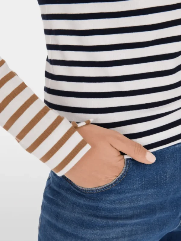 Marc Cain Sports Tops | Gifts Under £250^Marc Cain Women's Sports Long Sleeved Striped Top YS 48.07 J90 COL 394