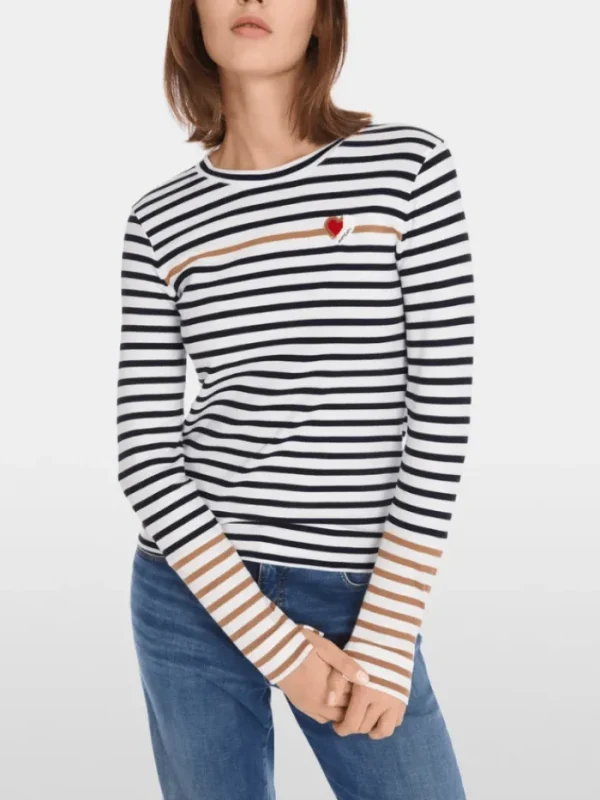 Marc Cain Sports Tops | Gifts Under £250^Marc Cain Women's Sports Long Sleeved Striped Top YS 48.07 J90 COL 394