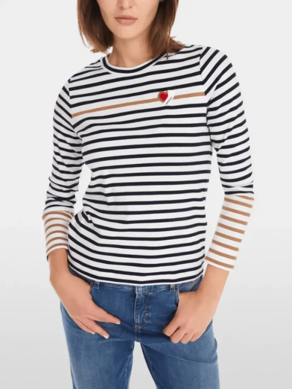 Marc Cain Sports Tops | Gifts Under £250^Marc Cain Women's Sports Long Sleeved Striped Top YS 48.07 J90 COL 394