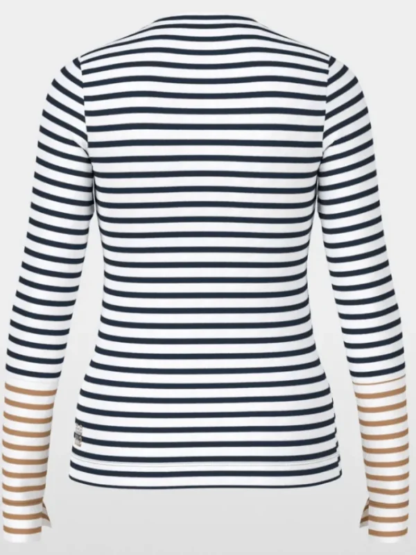 Marc Cain Sports Tops | Gifts Under £250^Marc Cain Women's Sports Long Sleeved Striped Top YS 48.07 J90 COL 394
