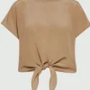 Marella Tops | T-Shirts^AGOSTIN Knot Detail T Shirt In Beige 24139411052 Col 004