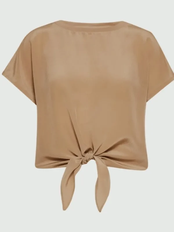 Marella Tops | T-Shirts^AGOSTIN Knot Detail T Shirt In Beige 24139411052 Col 004