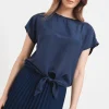 Marella Tops | T-Shirts^AGOSTIN Knot Detail T Shirt In Navy Blue 24139411052 Col 001