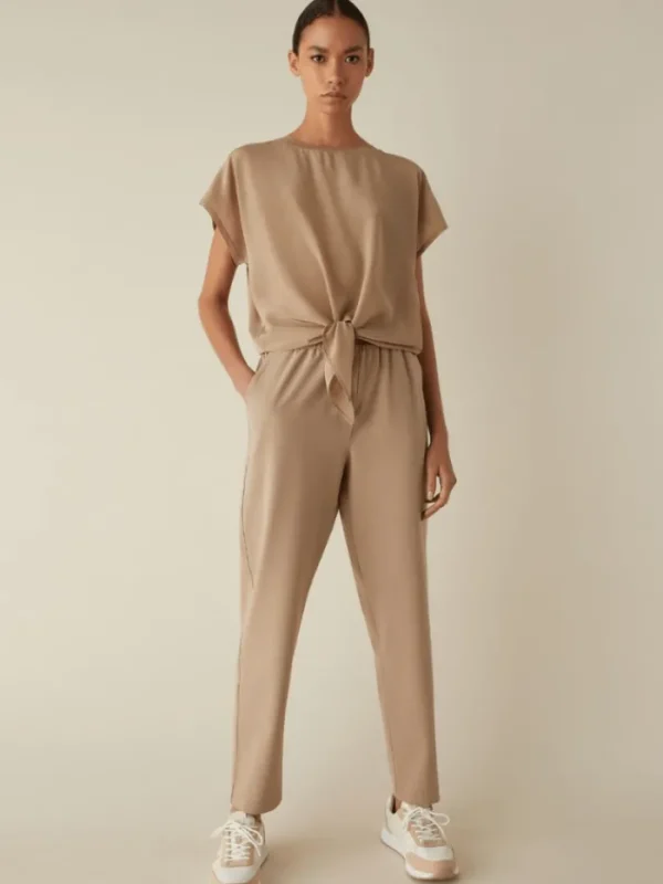 Marella Tops | T-Shirts^AGOSTIN Knot Detail T Shirt In Beige 24139411052 Col 004