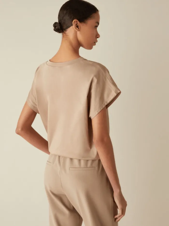 marella_agostin_knot_deta_2-1.webp Marella Tops | T-Shirts^AGOSTIN Knot Detail T Shirt In Beige 24139411052 Col 004