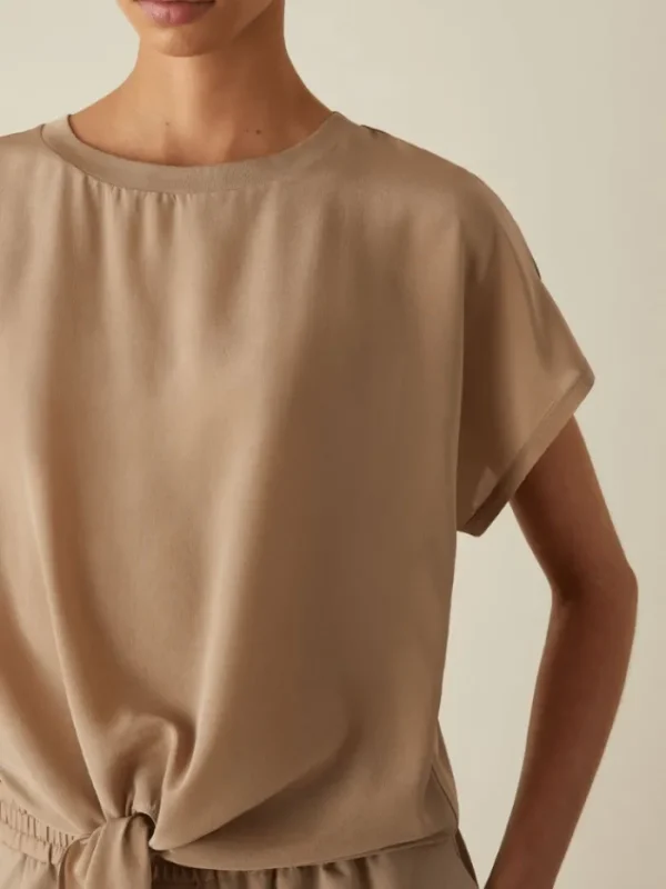 Marella Tops | T-Shirts^AGOSTIN Knot Detail T Shirt In Beige 24139411052 Col 004