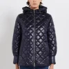Marella Coats And Jackets | Luxury Gifts^AROLD Navy Quilted Jacket With Hood 24134810342 Col 004