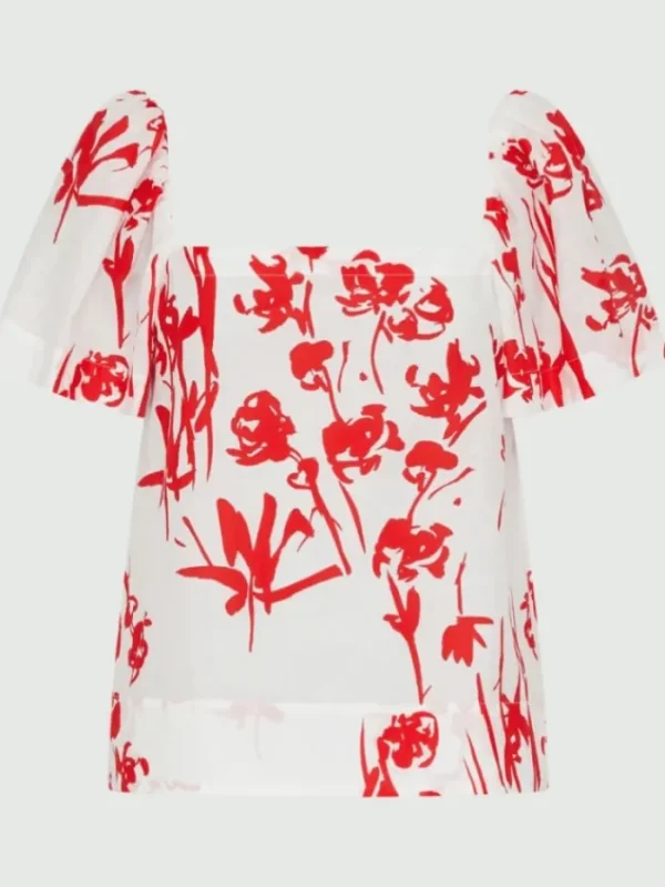 Marella Tops | Gifts Under £100^ARTICLE Red and White Print Top 24131111022 Col 003